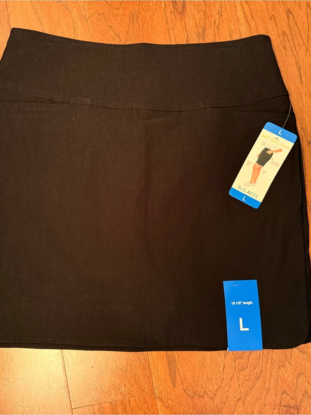 Black Stretch Mini Skirt - L